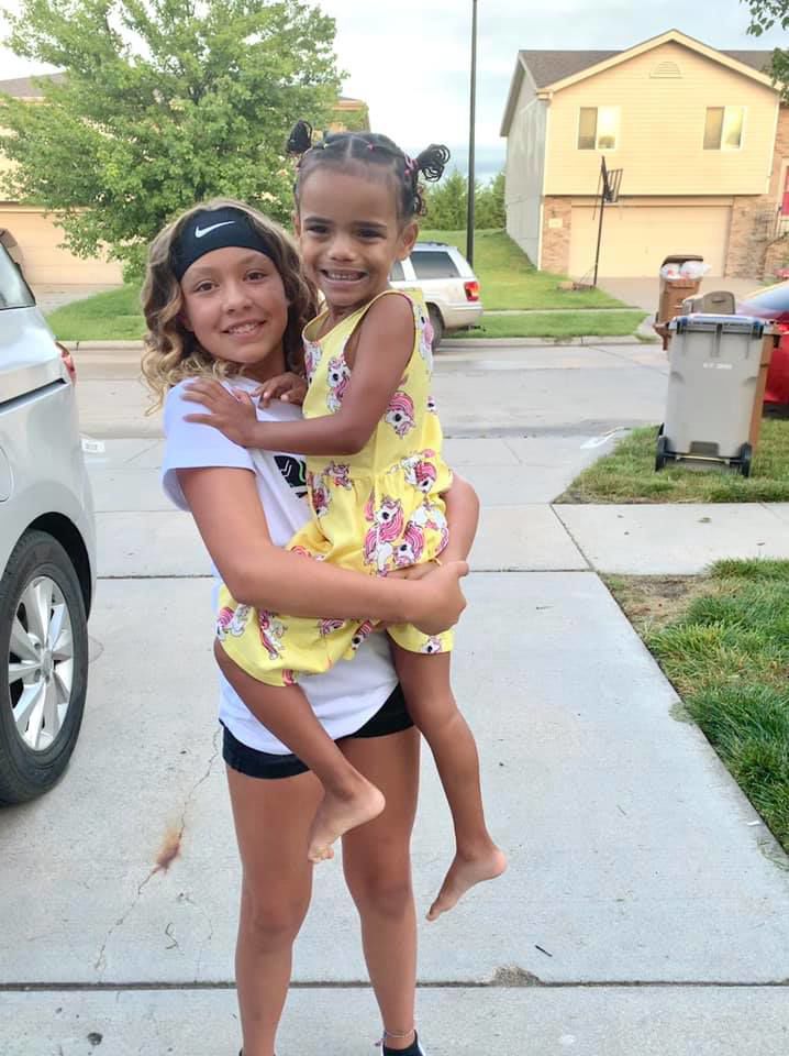 First day of 7th grade for Kalina, first day of kindergarten for Maddox